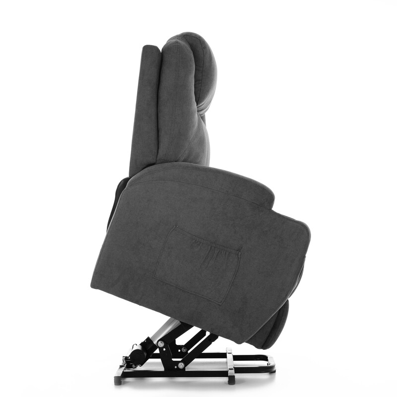 Fotoliu de masaj, cu funcție de ridicare, de culoare antracit