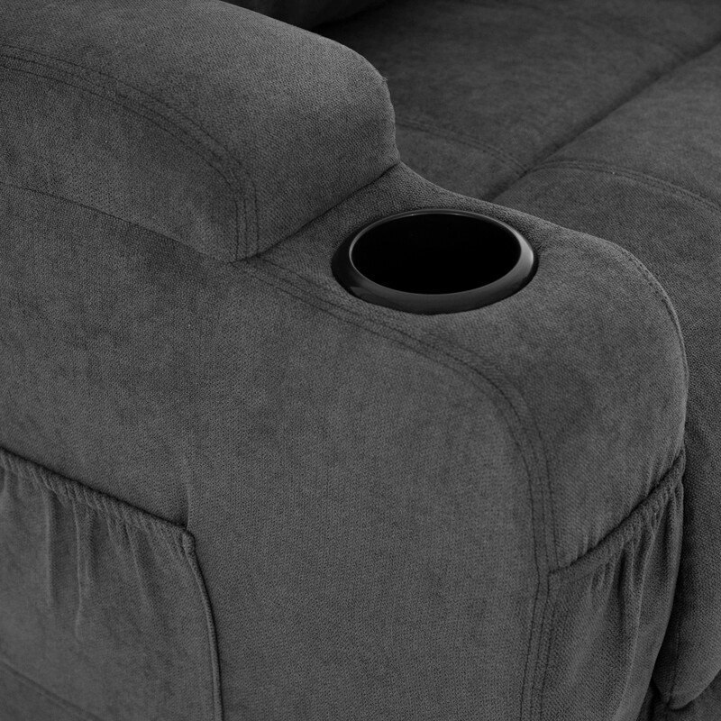 Fotoliu de masaj, cu funcție de ridicare, de culoare antracit