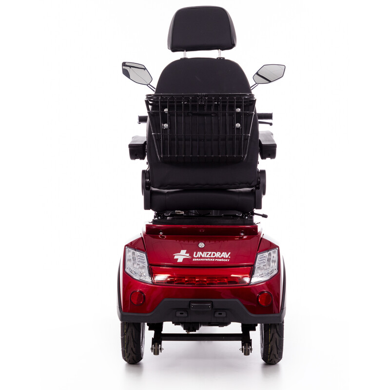 Scuter electric cu trei roți CHAMPION pentru seniori și persoane invalide - motor puternic de 1000 W, roșu