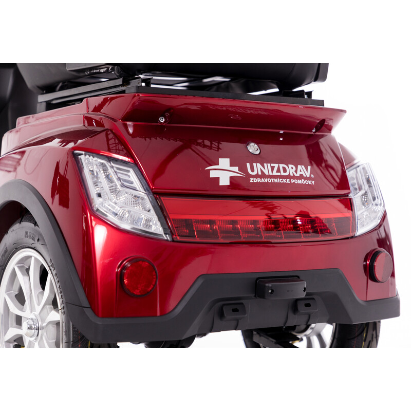 Scuter electric cu trei roți CHAMPION pentru seniori și persoane invalide - motor puternic de 1000 W, roșu