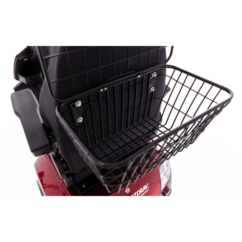 Scuter electric cu trei roți CHAMPION pentru seniori și persoane invalide - motor puternic de 1000 W, roșu