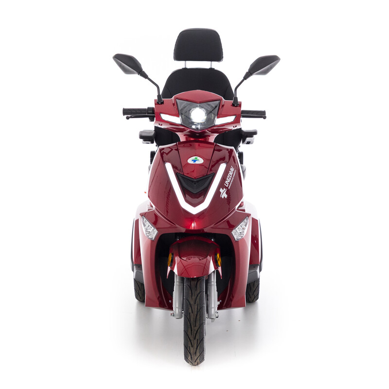 Scuter electric cu trei roți CHAMPION pentru seniori - motor puternic de 1000 W, roșu