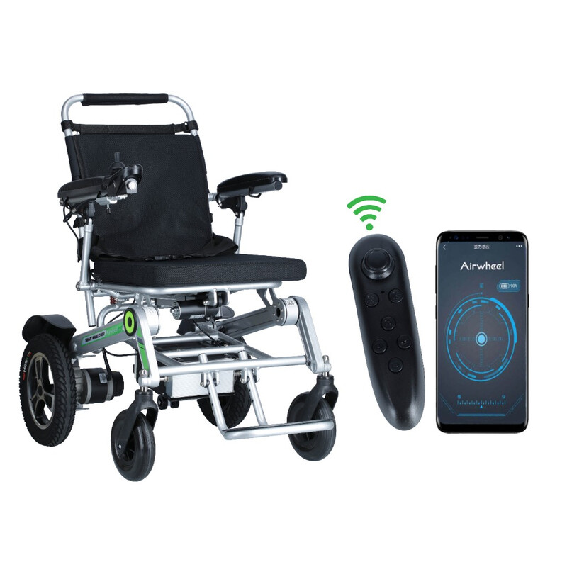 Scaun cu rotile electric AIRWHEEL H3TS cu funcție de pliere automată și telecomandă