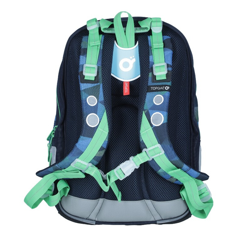 Ghiozdan ergonomic de școală  albastru - verde