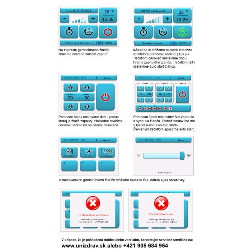 Lampă gernicidă UNIZDRAV, model închis, cu montare pe perete – varianta pe albă