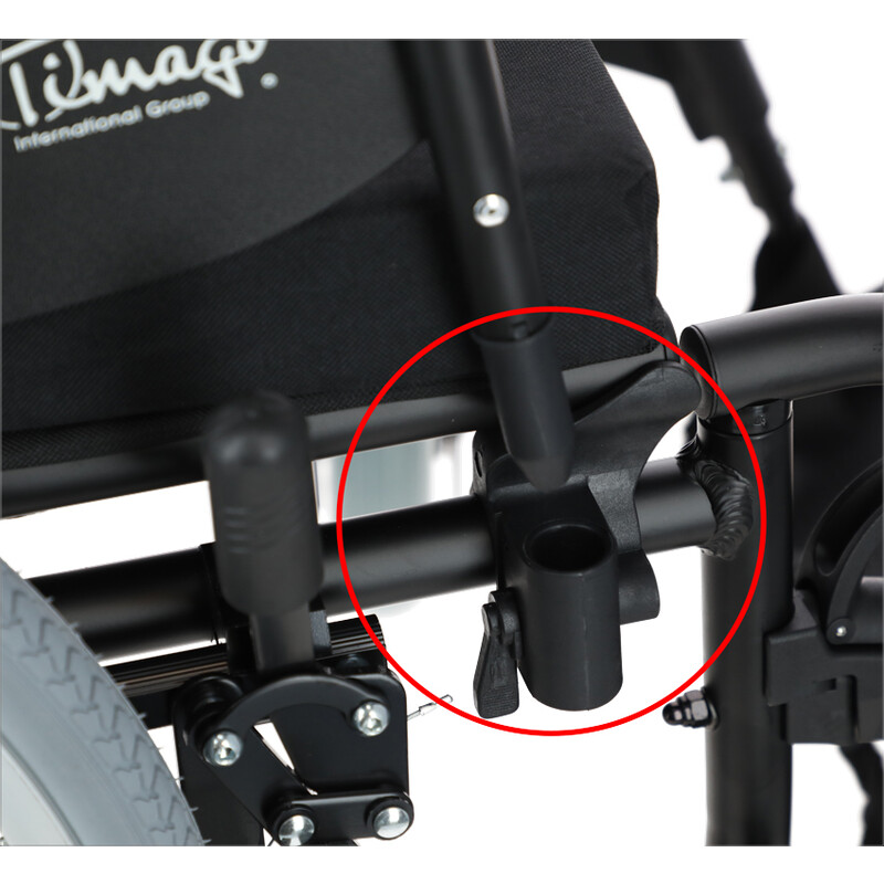 Scaun cu rotile ușor cu frâne pentru  însoțitor