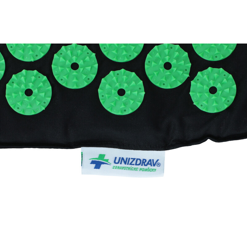 Saltea de presopunctură cu pernă UNIZDRAV, negru-verde