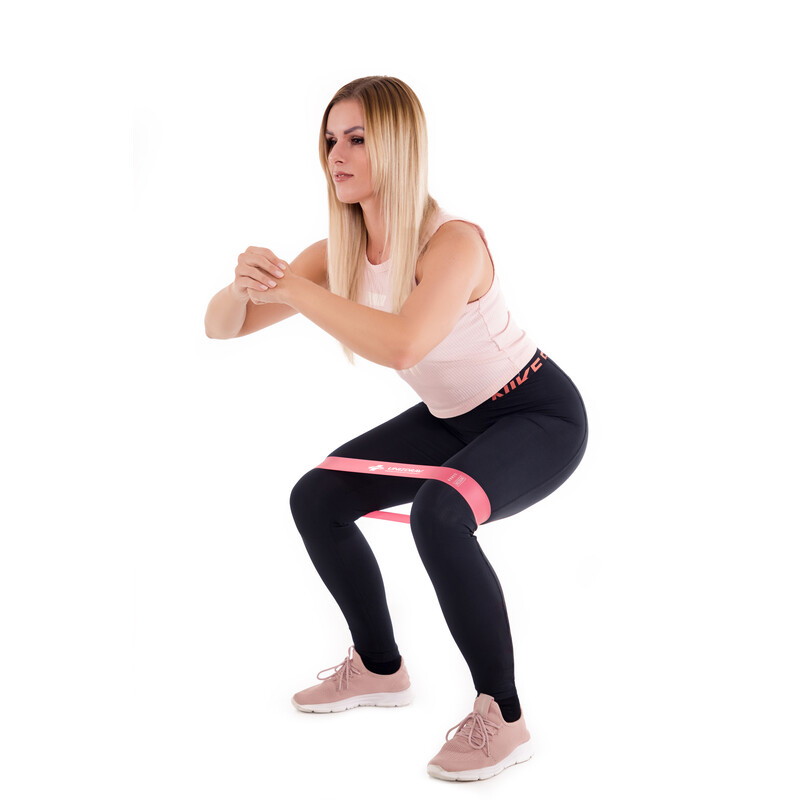 Bandă elastică fitness gri, set de 5 buc