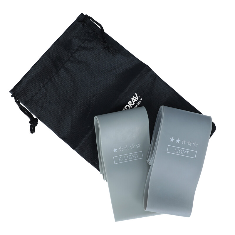 Bandă elastică fitness gri, set de 5 buc