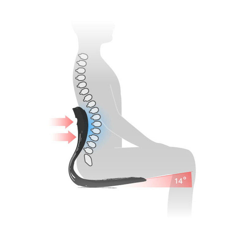 Suport ergonomic pentru o postură corectă a corpului Curble Chair Wider, negru