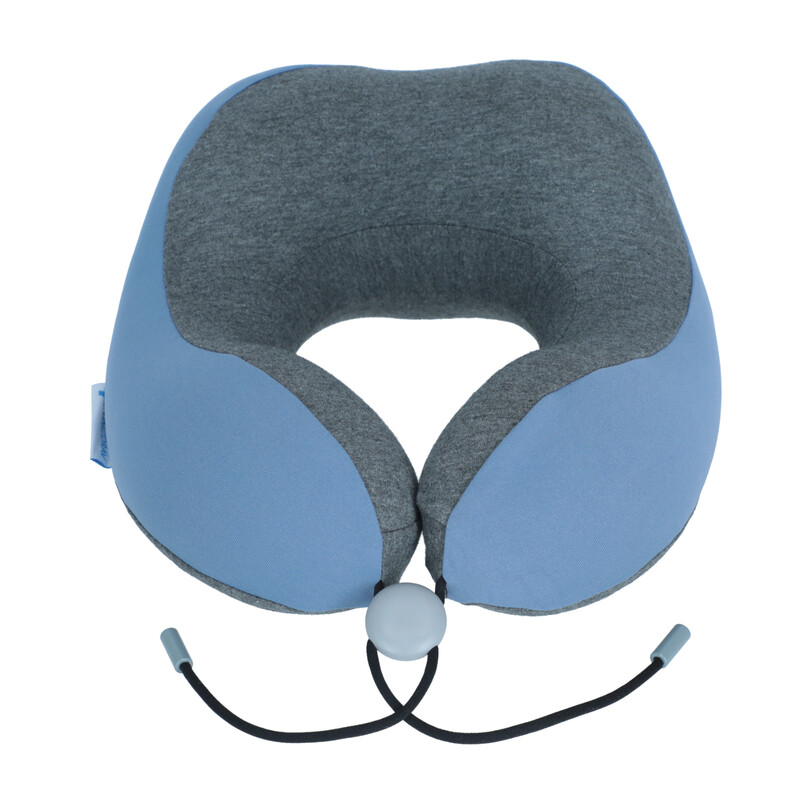 Pernă de călătorie ergonomică din spumă cu memorie, albastru