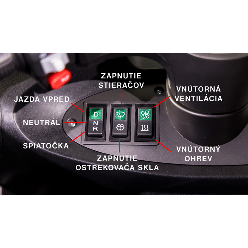 Scuter acoperit cu trei roți CHAMPION MiniCar pentru seniori și imobili - motor puternic de 1500 W