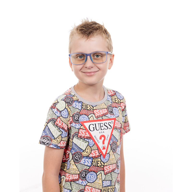 Ochelari anti-lumină albastră pentru copii albastri UNIZDRAV + carcasă, geantă și set de testare