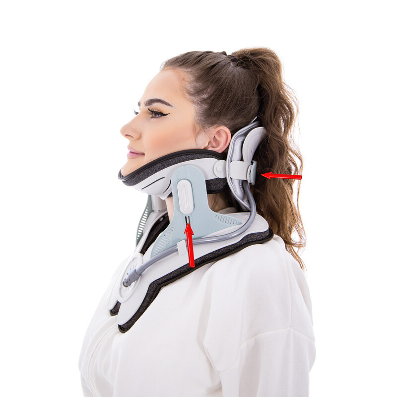 Orteză de tracțiune pentru gât și coloana cervicală + pompă