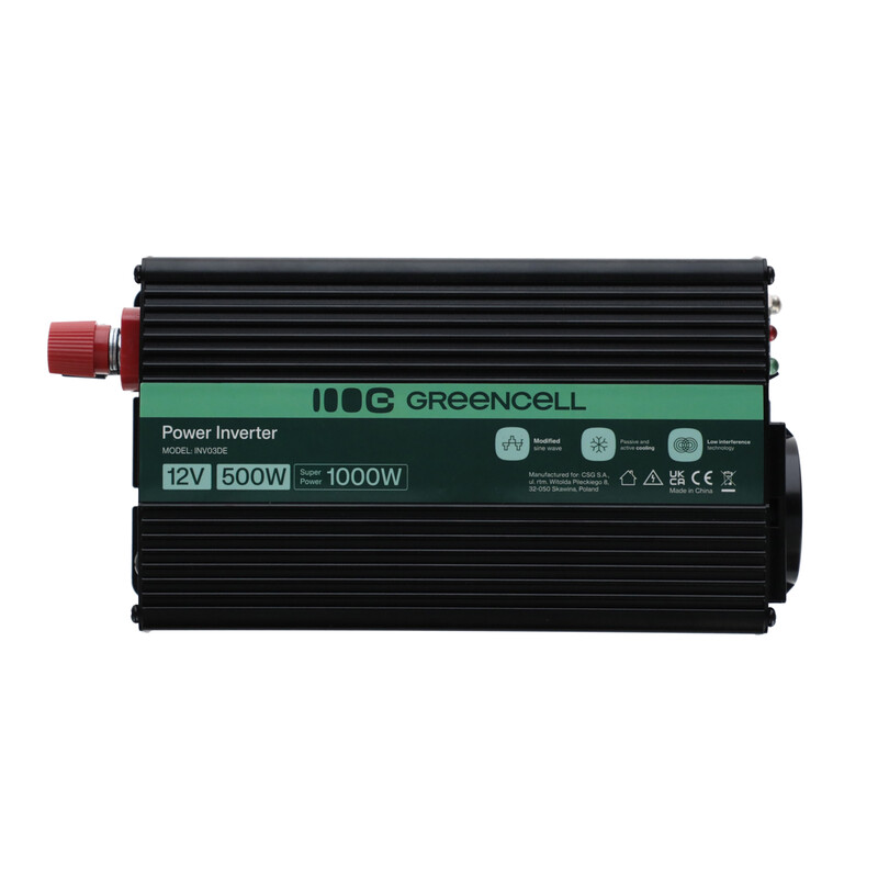 Convertor de tensiune auto Greencell 500W / 1000W pentru concentrator de oxigen pentru uz casnic