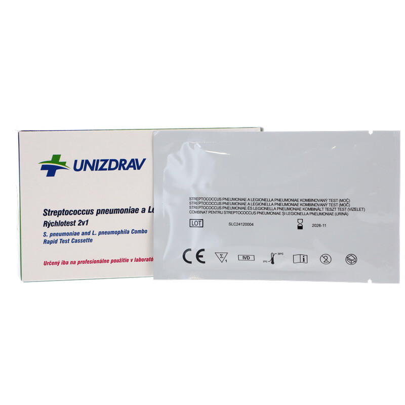 Test rapid 2 în 1 pentru Streptococcus pneumoniae și Legionella pneumoniae, 1 buc