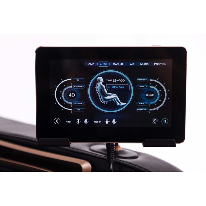 Fotoliu electric de masaj LUX 4D MASSAGER, albastru/auriu