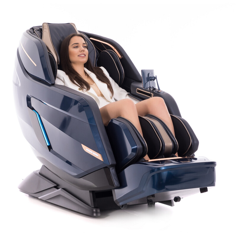 Scaun de masaj electric LUX 4D MASSAGER, albastru-auriu (Produs resigilat)