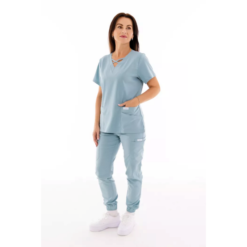 Bluză medicală damă Unidress Comfort, albastru pastel