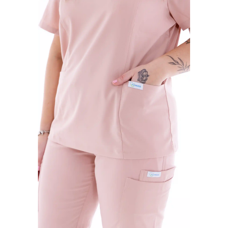 Bluză medicală damă Unidress Basic, pudră