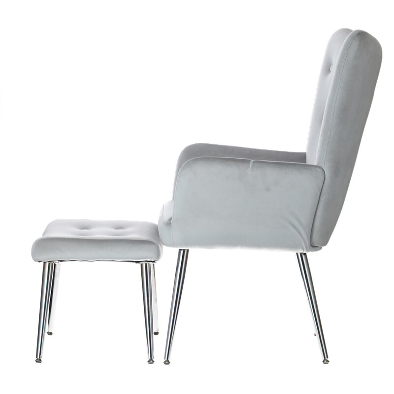 Fotoliu de relaxare cu taburet Silver Luxury