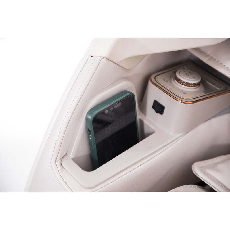 Fotoliu electric de masaj ProLux 4D MASSAGER cu ionizator de aer, alb