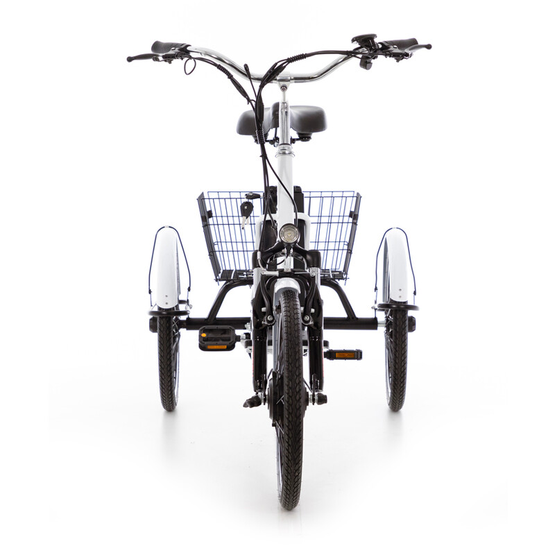 ELECTRIC × DRT ドライT XLサイズ WHITE× BLACK ② Bicicletă electrică cu trei roți Tornádo ZTECH, albă | UNIZDRAV