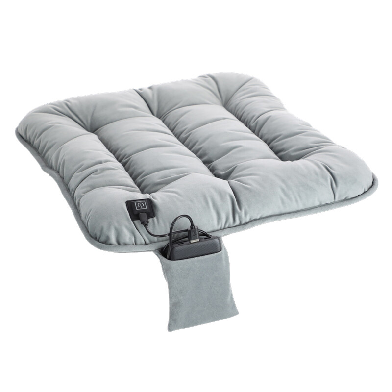 Pernă de scaun portabilă cu încălzire, gri