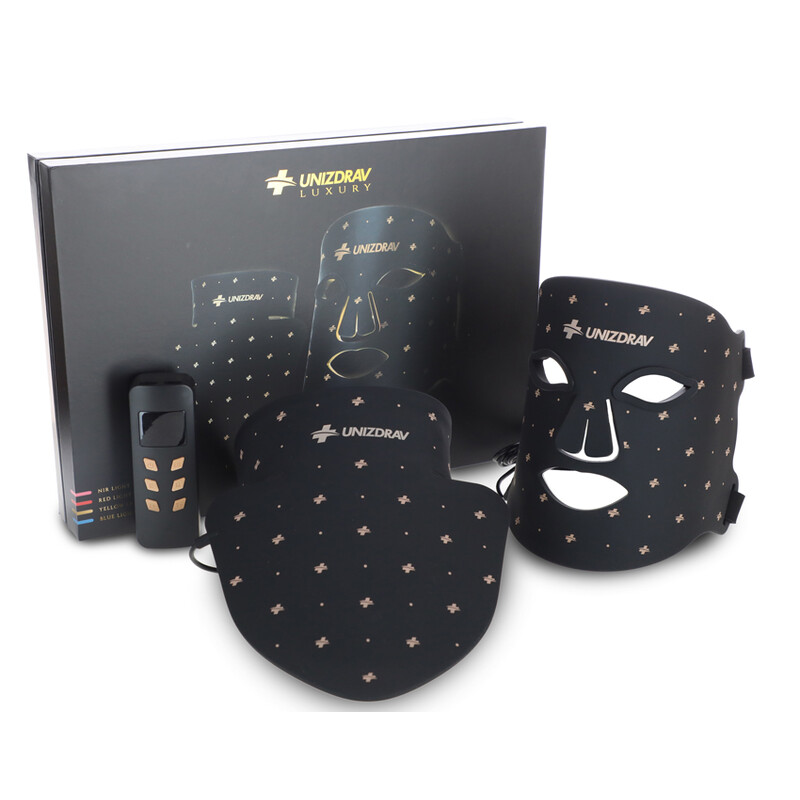 Mască cu fototerapie LED și lumină NIR pentru față și gât UNIZDRAV