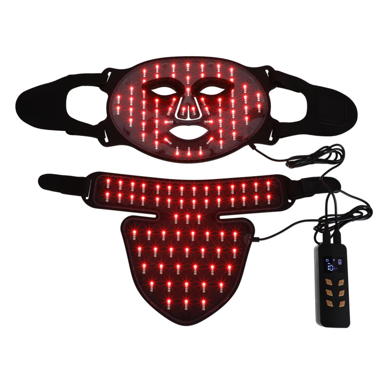 Mască cu fototerapie LED și lumină NIR pentru față și gât UNIZDRAV