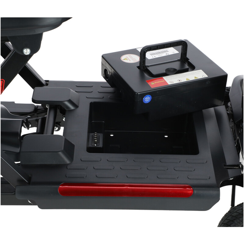 Scaun cu rotile pliabil COMPACT pentru seniori cu baterie litiu