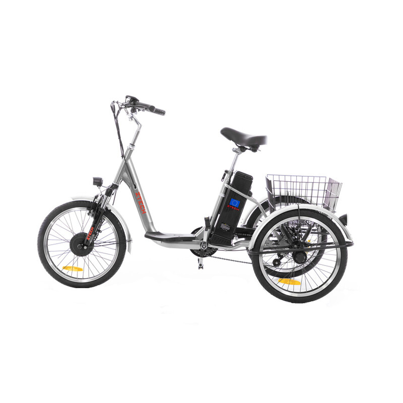 Tricicletă electrică Tornado ZTECH, argintie