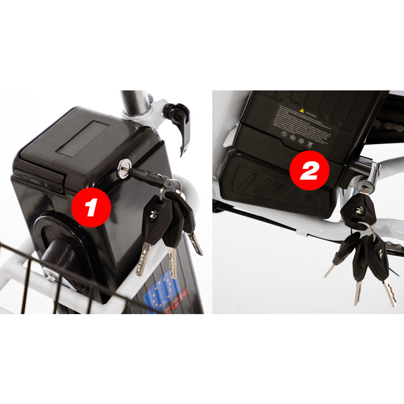 Tricicletă electrică Tornado ZTECH, argintie