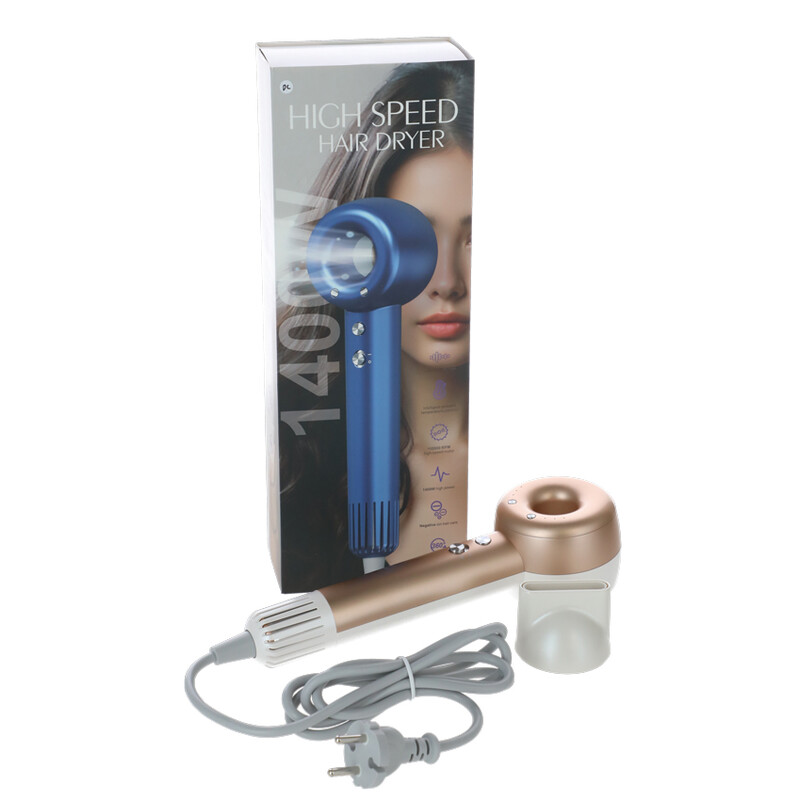 Uscător de păr cu ionizator de aer, alb-auriu