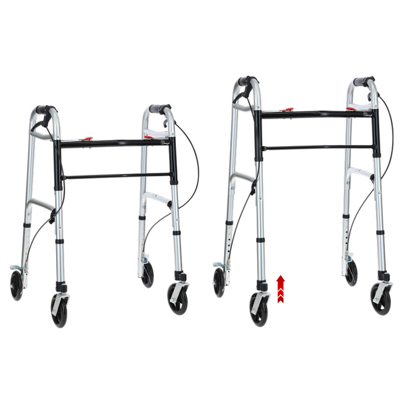 Cadru de mers pliabil cu roți
