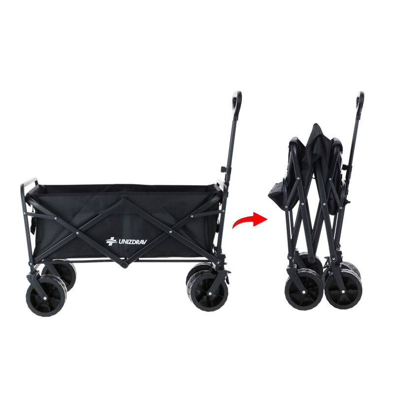 Carucior de transport pliabil UNIZDRAV  cu o capacitate de încărcare suplimentară de până la 150 kg - ARTICOL EXPUS
