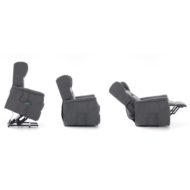 Fotoliu de masaj rabatabil COMFORT+, material textil antracit