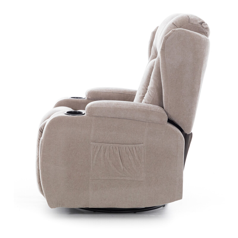 Fotoliu relaxant rabatabil, material textil bej închis