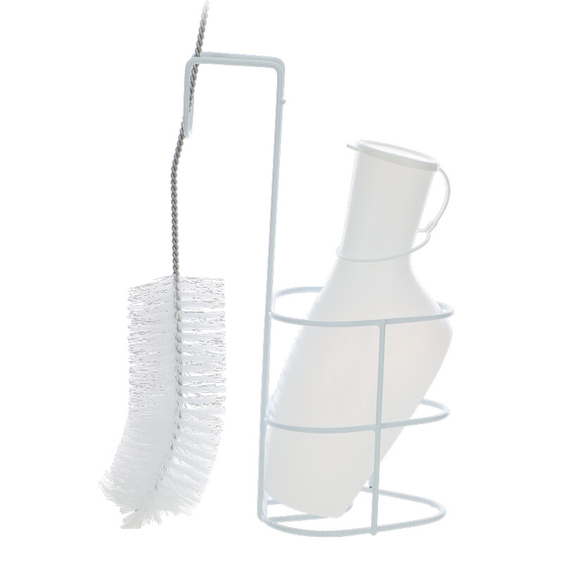 Sticlă de urină cu suport și perie