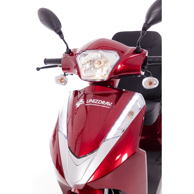 Scuter electric cu două locuri CHAMPION DUO pentru seniori și persoane invalide - motor puternic de 1000 W -  ZGÂRIETURI MICI PE BARĂ DE PROTECȚIE SPATE