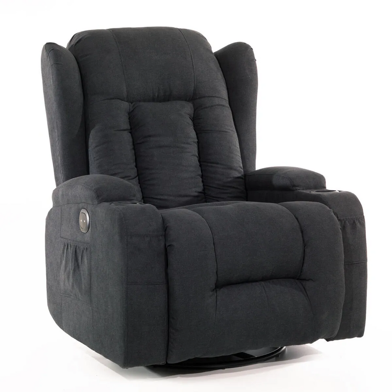 Fotoliu de relaxare rabatabil, material negru  (Articol folosit)