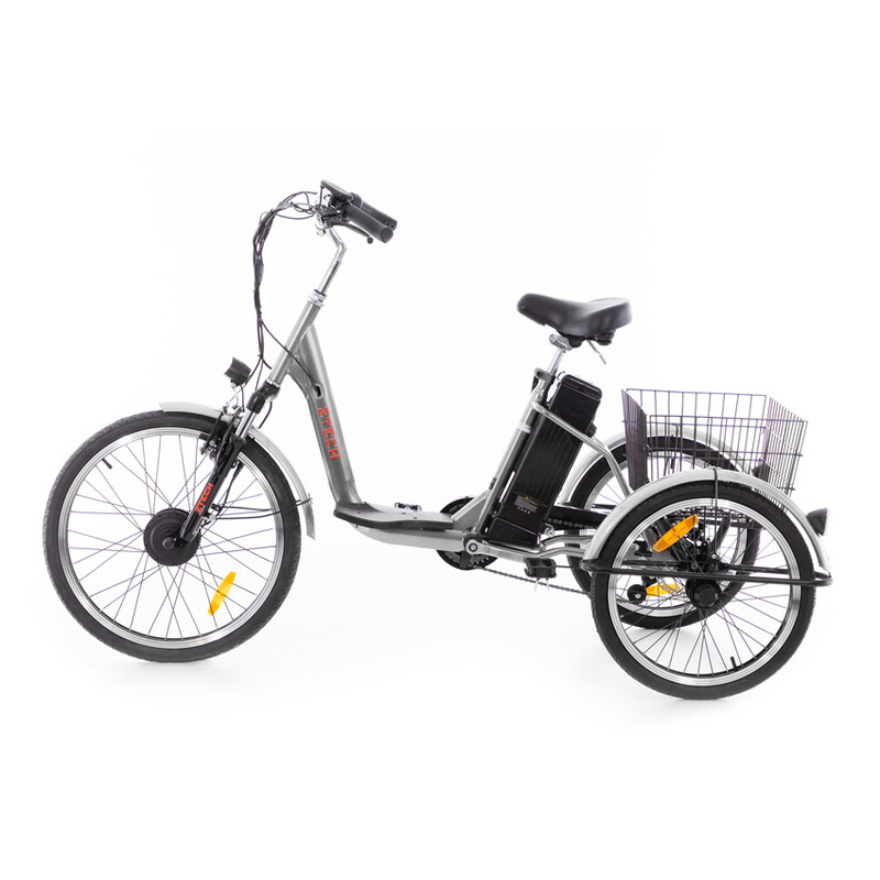 Tricicletă electrică Tornado ZTECH, argintie