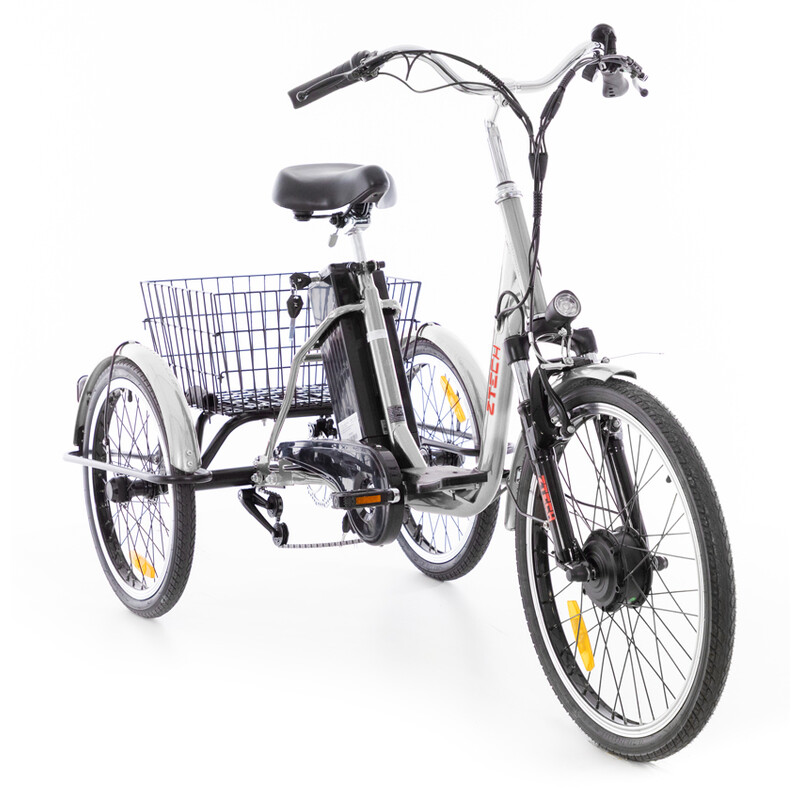 Tricicletă electrică Tornado ZTECH, argintie