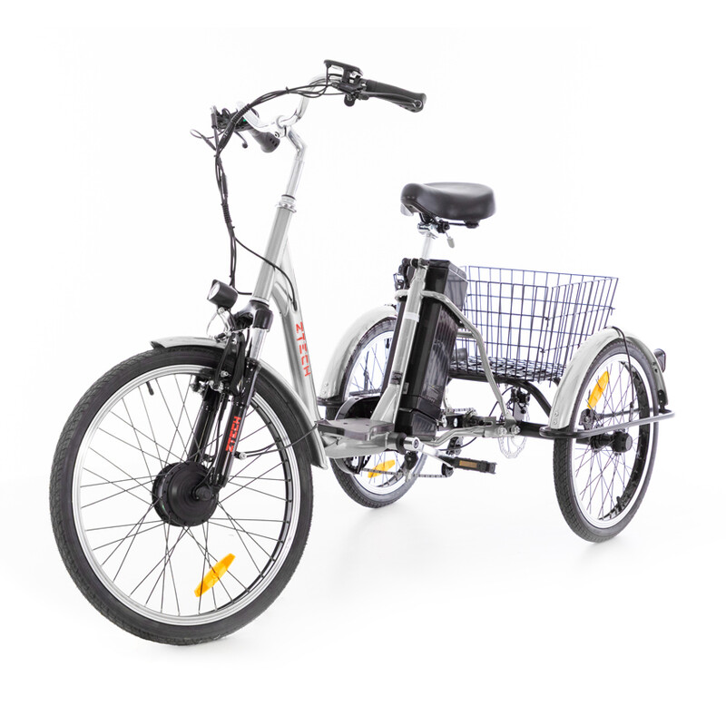 Tricicletă electrică Tornado ZTECH, argintie