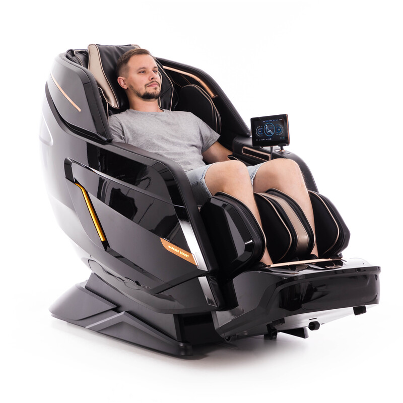 Scaun de masaj electric LUX 4D MASSAGER, negru și auriu (Produs resigilat)