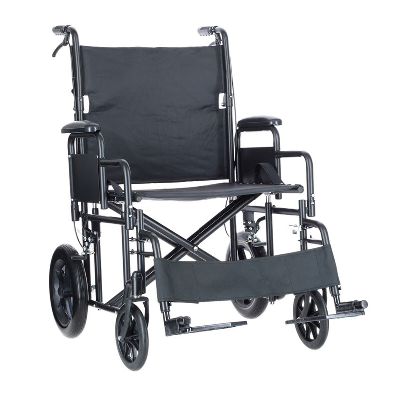 Scaun cu rotile pentru transfer UNIZDRAV, 50 cm FĂRĂ AMBALAJUL ORIGINAL, ZGÂRIETURI PE STRUCTURĂ