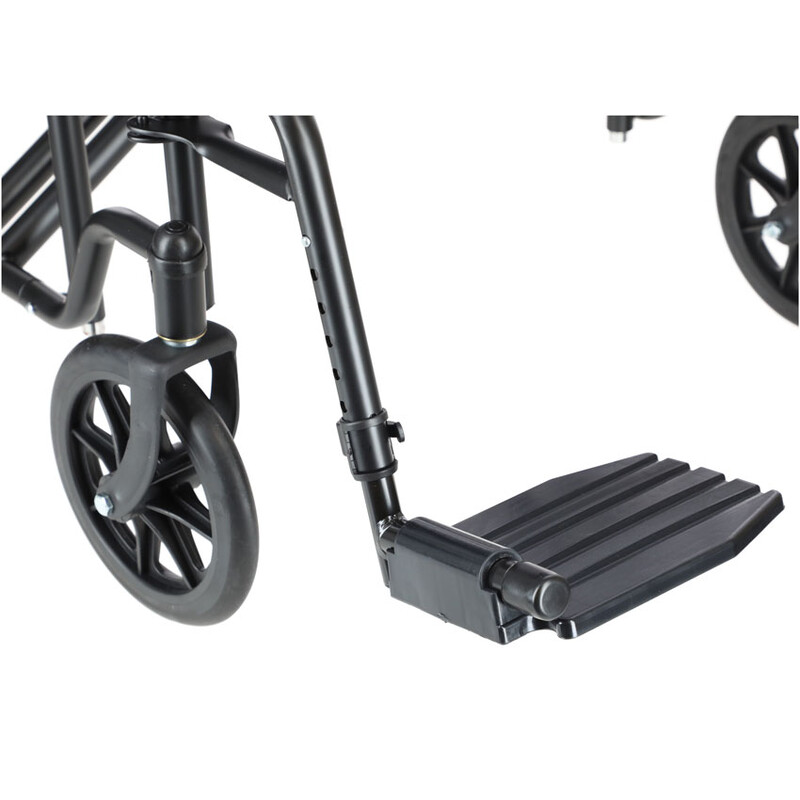 Scaun cu rotile pentru transfer UNIZDRAV, 50 cm FĂRĂ AMBALAJUL ORIGINAL, ZGÂRIETURI PE STRUCTURĂ