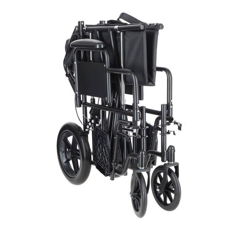 Scaun cu rotile pentru transfer UNIZDRAV, 50 cm FĂRĂ AMBALAJUL ORIGINAL, ZGÂRIETURI PE STRUCTURĂ