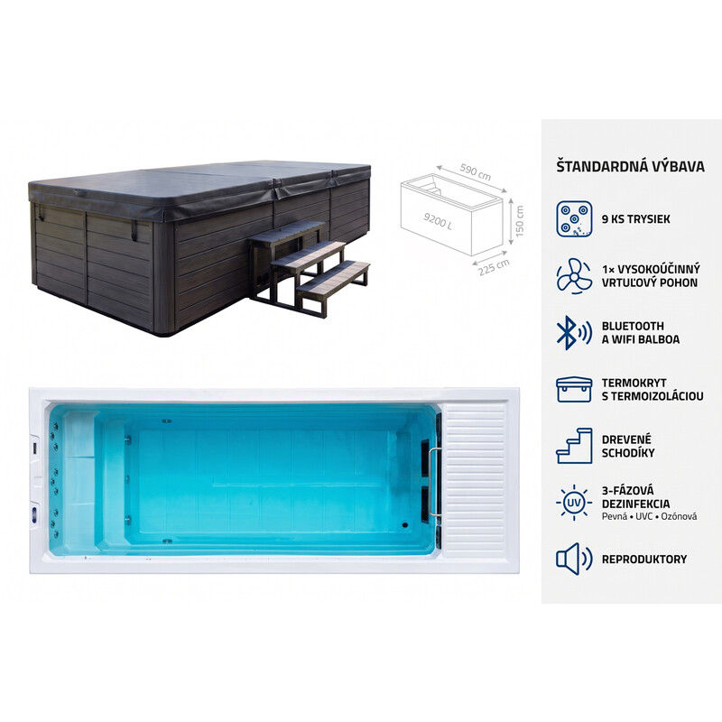 Piscină de înot contracurent AquaFlow Pro