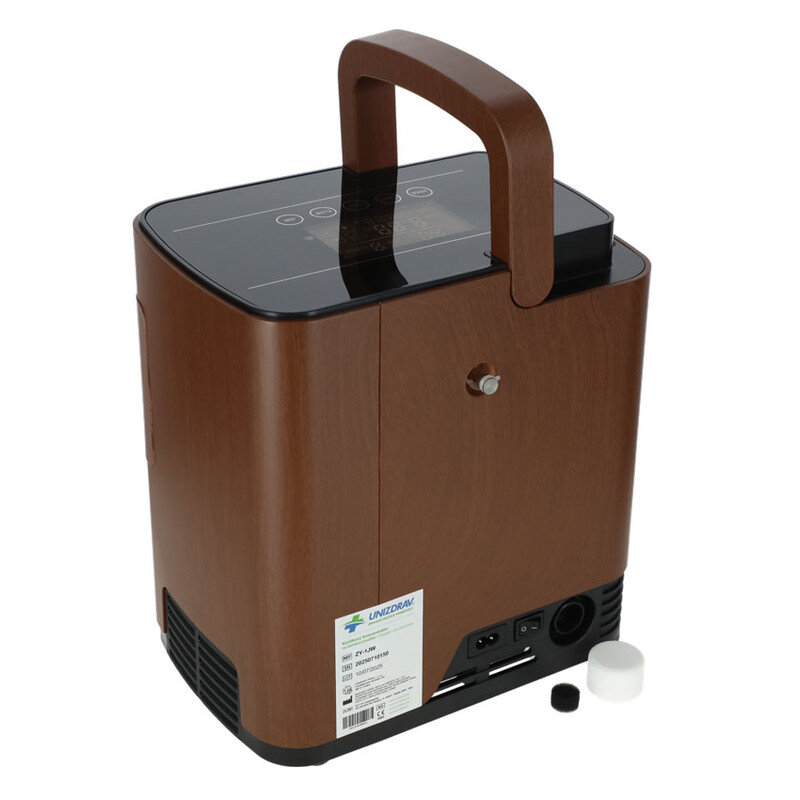 Concentrator de oxigen cu ieșire vocală UNIZDRAV, 7 l/min, imitație de lemn (Produs resigilat)